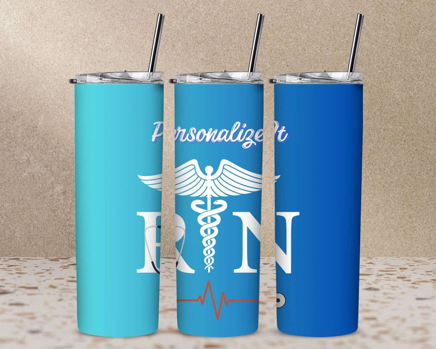 Nurse (RN) Personalized 20 oz Stainless Steel Tumbler