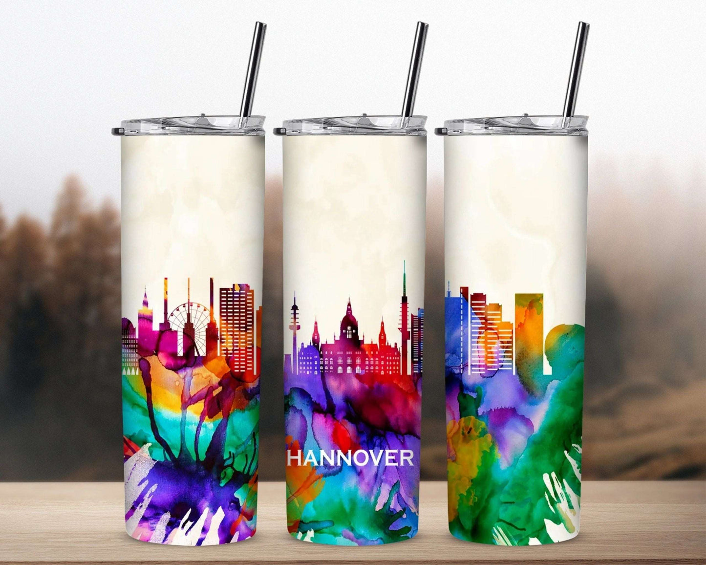 Watercolor Cities Of The World Sublimated Tumbler 20 oz Series 1